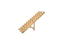 Vinuovo Außentreppe Holz 12 Stufen 140cm ohne Setzstufen