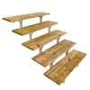 Vinuovo Außentreppe Stahl Oslo 5 Stufen Holz 80cm