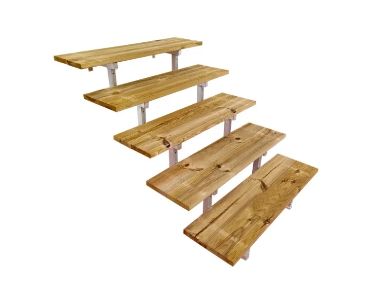 Vinuovo Außentreppe Stahl Oslo 5 Stufen Holz 60cm