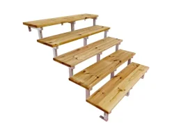 Vinuovo Außentreppe Stahl Oslo 5 Stufen Holz 140cm