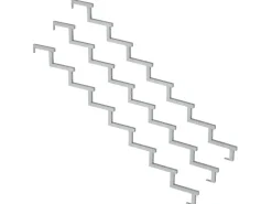 Vinuovo 3er Set Stahl Treppenwange 8 Stufen Option für Setzstufen 136cm