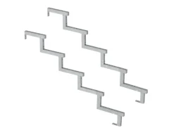 Vinuovo 2er Set Stahl Treppenwange 5 Stufen Option für Setzstufen 85cm