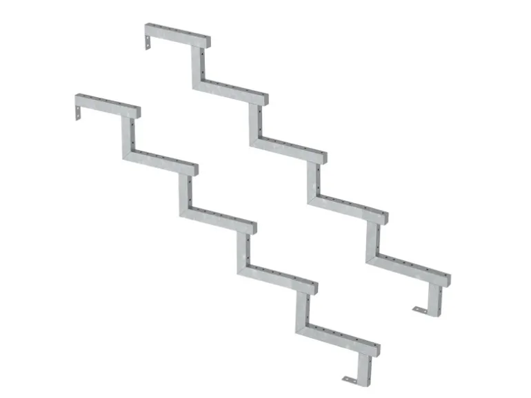 Vinuovo 2er Set Stahl Treppenwange 5 Stufen Option für Setzstufen 85cm