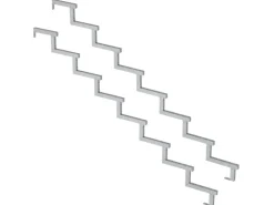 Vinuovo 2er Set Stahl Treppenwange 8 Stufen Option für Setzstufen 136cm