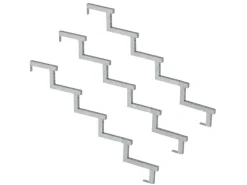 Vinuovo 3er Set Stahl Treppenwange 5 Stufen Option für Setzstufen 85cm