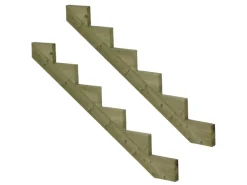 Vinuovo 2er Set Treppenwange 6 Stufen aus KDI Holz für Gartentreppen 102cm