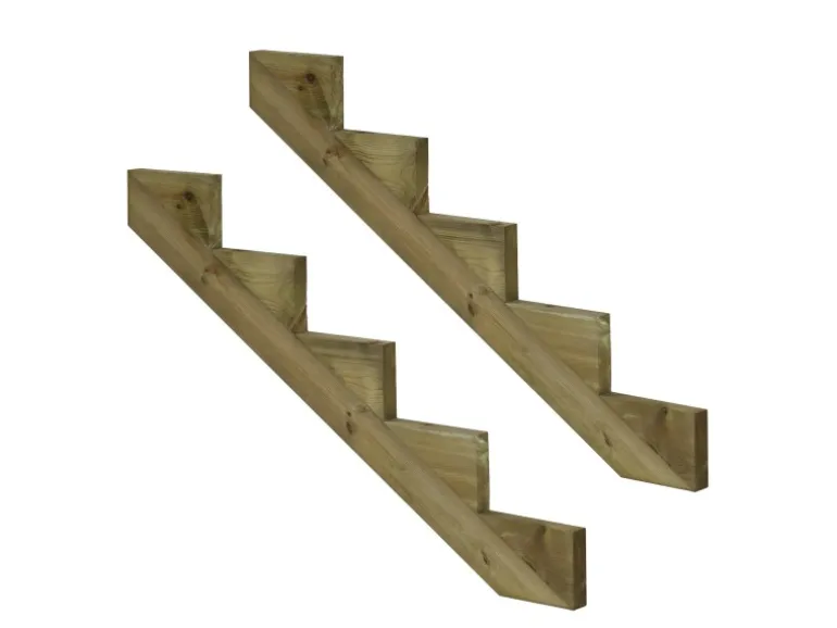 Vinuovo 2er Set Treppenwange 5 Stufen aus KDI Holz für Gartentreppen 85cm