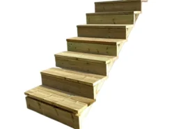 Vinuovo Gartentreppe Holz 7 Stufen 80cm mit Setzstufen