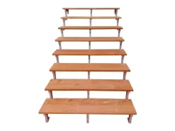 Vinuovo Gartentreppe Stahl Bali 8 Bankirai Hartholz Stufen 120cm