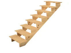 Vinuovo Holztreppe 8 Stufen 80cm ohne Setzstufen