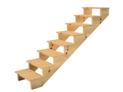 Vinuovo Holztreppe 8 Stufen 60cm ohne Setzstufen