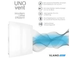 VLANO Badlüfter UNO Vent 100 TH mit Feuchtigkeitssensor & Nachlauf