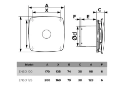 VLANO Badventilator ENSO 100 Timer mit Nachlauffunktion