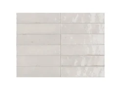 Wandfliese Lotis Steingut Weiß Glasiert Glänzend 6 cm x 24 cm