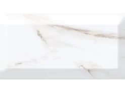 Wandfliese Metro Facette Carrara 10 cm x 20 cm glasiert glänzend