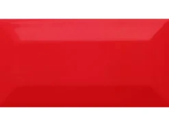 Wandfliese Metro Facette Rot Glasiert Glänzend 7,5 cm x 15 cm