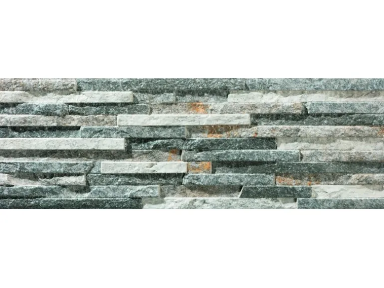 Wandverblender Behobia Feinsteinzeug Glasiert Gris Matt 17 cm x 52 cm