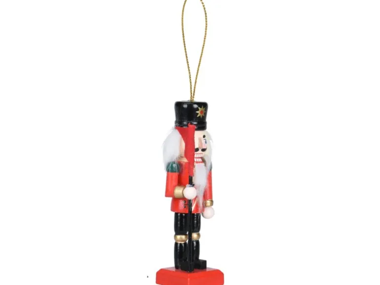 Weihnachts-Deko Nussknacker Anhänger 35 x 27 x 100 mm Rot-Grün 4-fach Sortiert