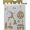 Weihnachts-Deko Schablonen Weihnachtsmotive aus Kunststoff Gold 2 Stück