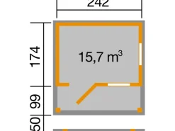 weka Gartenhaus 820 A Gr.1, natur, mit Theke und Sitzgelegenheit