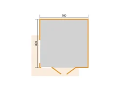 Weka Gartenhaus Amberley Doppeltür 2 Fenster Natur 300 cm x 300 cm