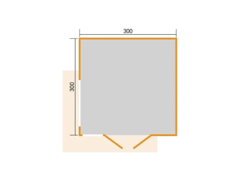 Weka Gartenhaus Amberley Doppeltür 2 Fenster Natur 300 cm x 300 cm