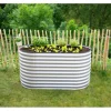 Westmann Hochbeet Oval Metall Silber 160 cm x 80 cm x 82 cm