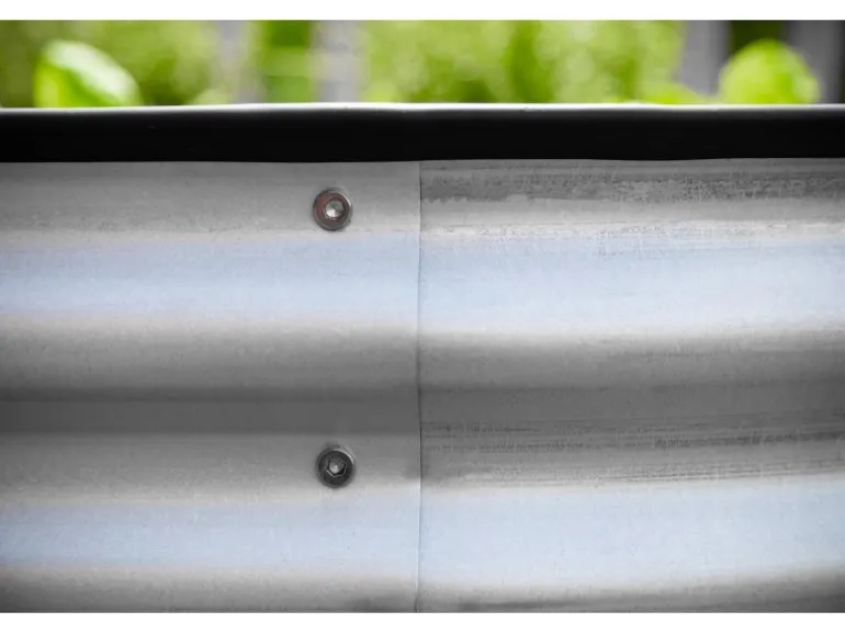 Westmann Hochbeet Oval Metall Silber 160 cm x 80 cm x 82 cm