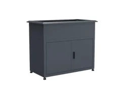 Westmann Metall-Hochbeet Plexa mit Stauraum 50 cm x 100 cm x 85 cm Anthrazit
